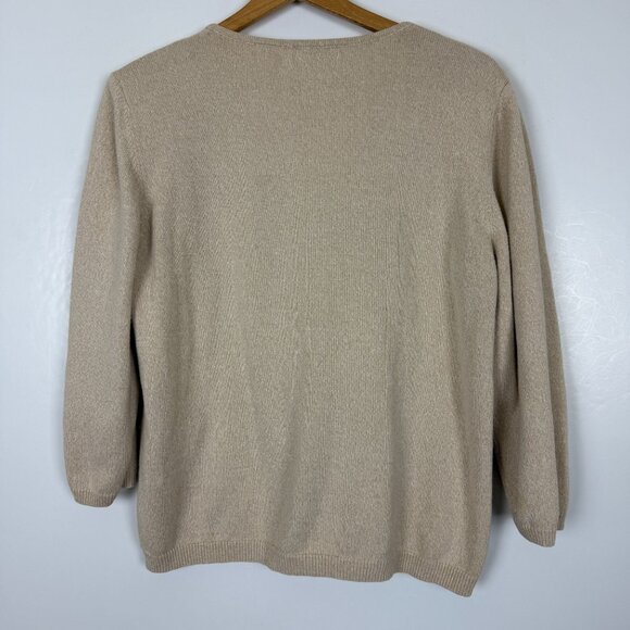 Vtg Alfred Dunner V-Neck Knit Sweater Medium Bold Floral Beaded Embellishments - Picture 8 of 9